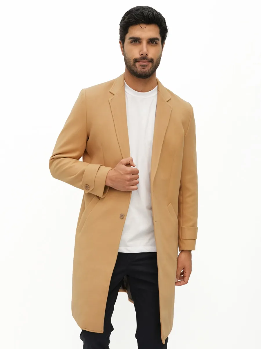 Abrigo de paño color Beige